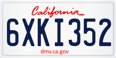 CA license plate 6XKI352