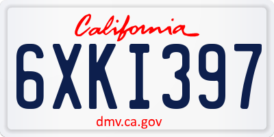 CA license plate 6XKI397