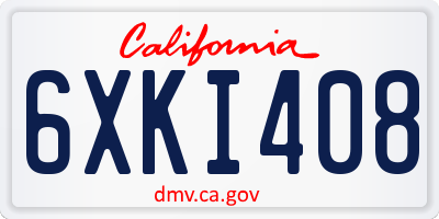 CA license plate 6XKI408