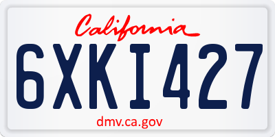 CA license plate 6XKI427