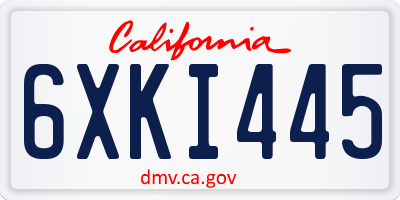 CA license plate 6XKI445