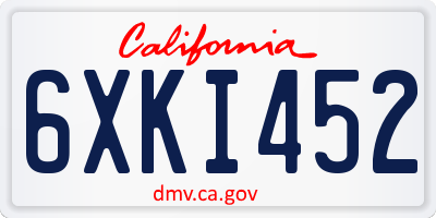 CA license plate 6XKI452