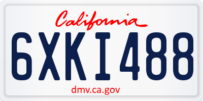 CA license plate 6XKI488