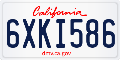 CA license plate 6XKI586