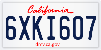 CA license plate 6XKI607