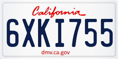CA license plate 6XKI755