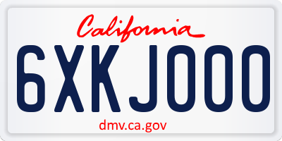 CA license plate 6XKJ000