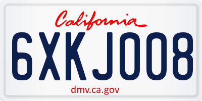 CA license plate 6XKJ008
