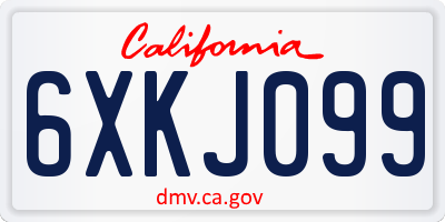 CA license plate 6XKJ099