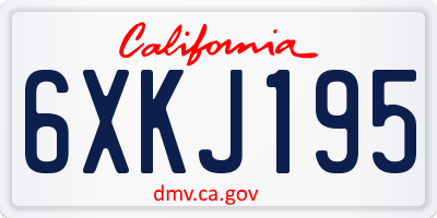 CA license plate 6XKJ195