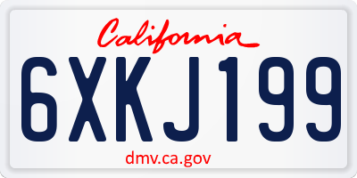 CA license plate 6XKJ199
