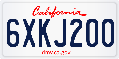 CA license plate 6XKJ200