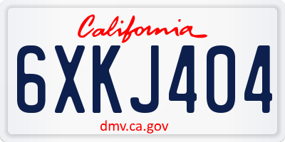 CA license plate 6XKJ404