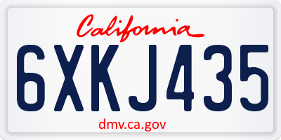 CA license plate 6XKJ435