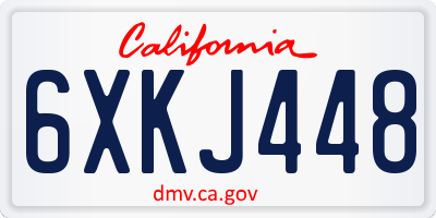 CA license plate 6XKJ448
