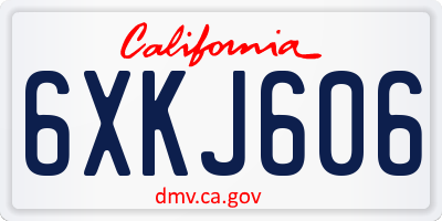 CA license plate 6XKJ606