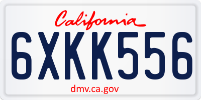 CA license plate 6XKK556