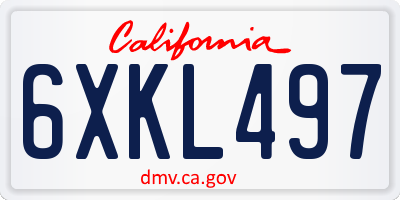 CA license plate 6XKL497