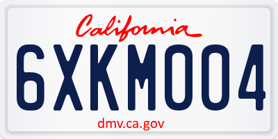 CA license plate 6XKM004