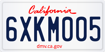 CA license plate 6XKM005