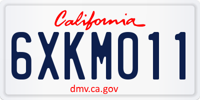 CA license plate 6XKM011