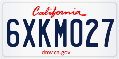 CA license plate 6XKM027
