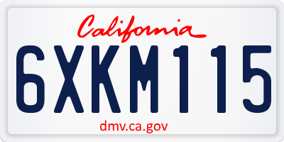 CA license plate 6XKM115