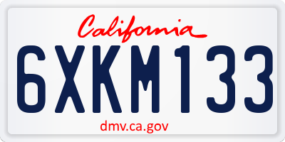 CA license plate 6XKM133