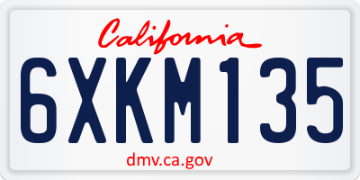 CA license plate 6XKM135