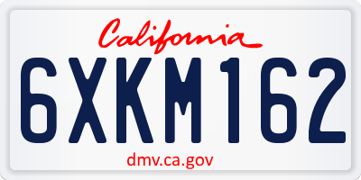CA license plate 6XKM162