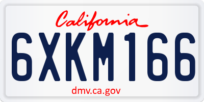 CA license plate 6XKM166