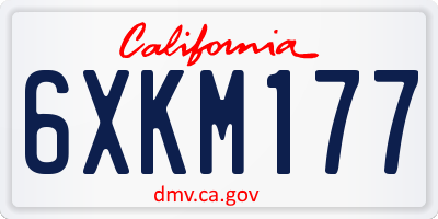 CA license plate 6XKM177