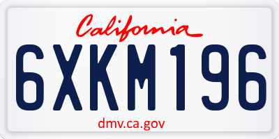 CA license plate 6XKM196