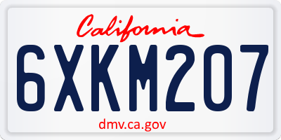 CA license plate 6XKM207