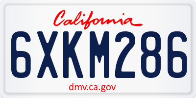 CA license plate 6XKM286