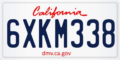 CA license plate 6XKM338