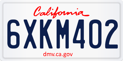 CA license plate 6XKM402