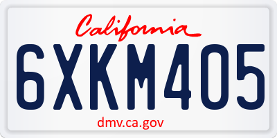 CA license plate 6XKM405