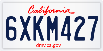 CA license plate 6XKM427