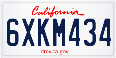 CA license plate 6XKM434