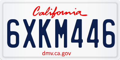 CA license plate 6XKM446
