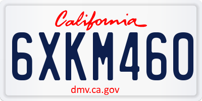 CA license plate 6XKM460