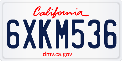 CA license plate 6XKM536