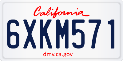 CA license plate 6XKM571