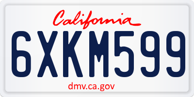 CA license plate 6XKM599