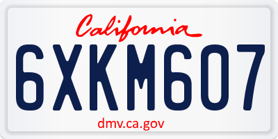 CA license plate 6XKM607