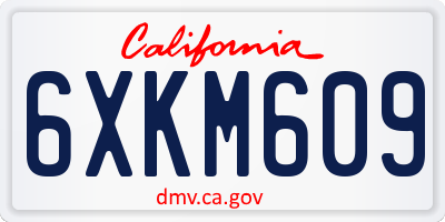 CA license plate 6XKM609