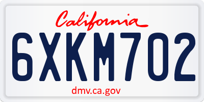 CA license plate 6XKM702