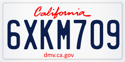 CA license plate 6XKM709