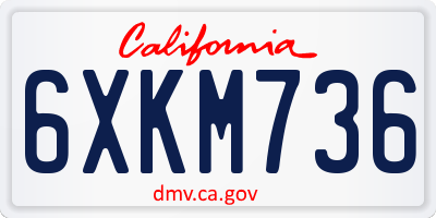 CA license plate 6XKM736